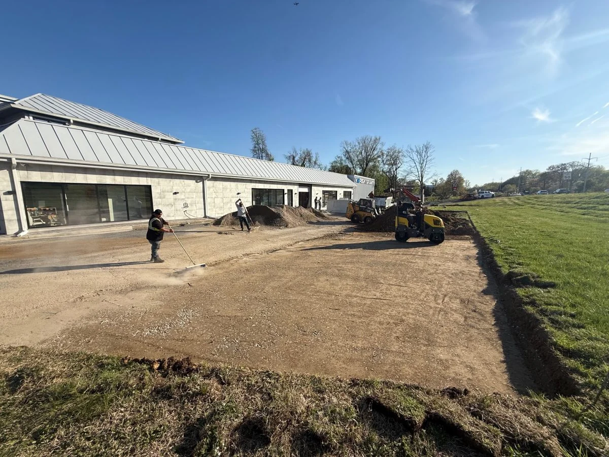 Graded and compacted sub-base ready for stone, South State Paving, Southern Maryland